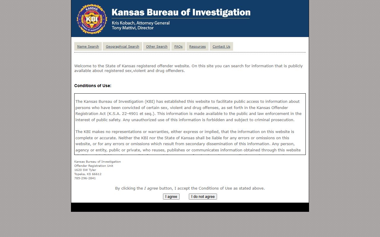 Shawnee County criminal court records KBI registered offender registry