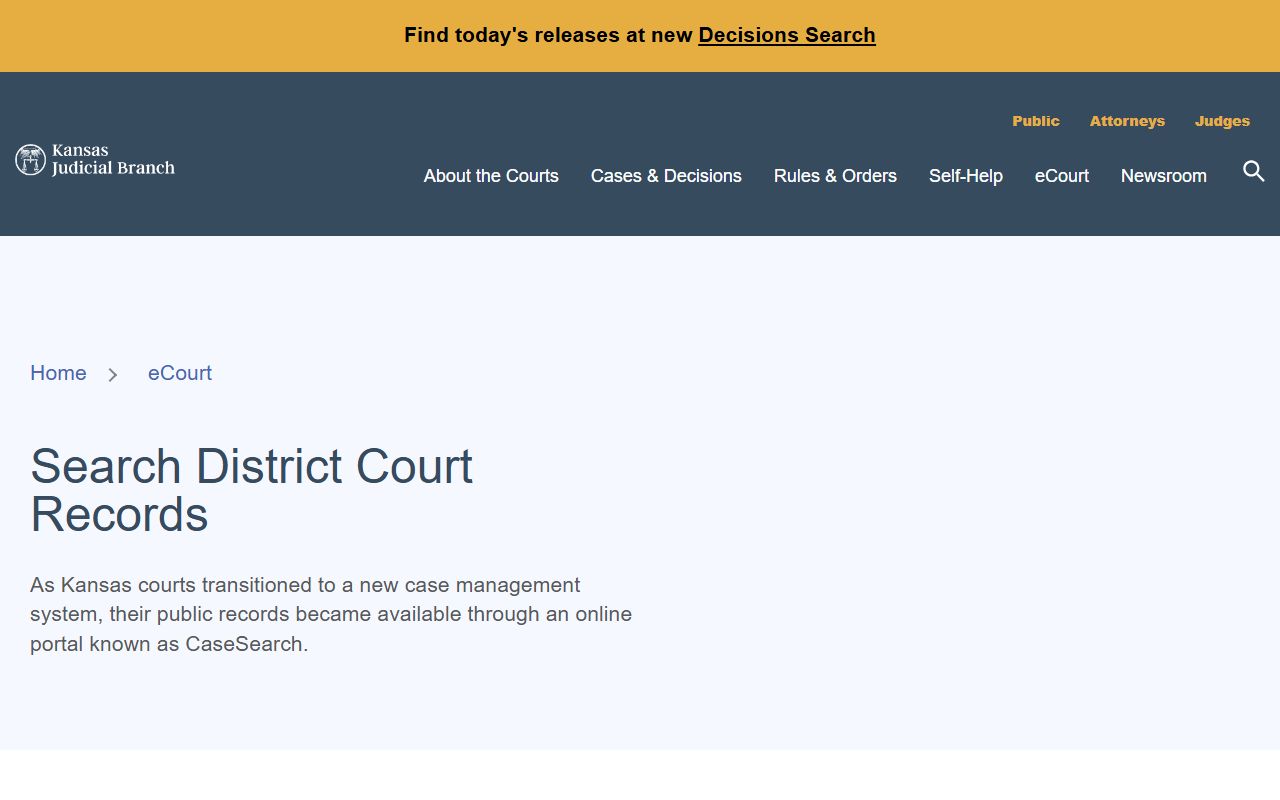 Shawnee County court records Kansas district court records guidance